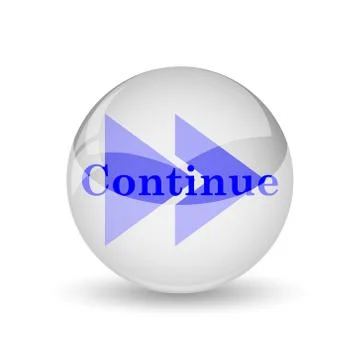 Continue icon. Internet button on white background.. Stock Illustration