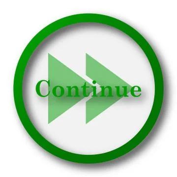 Continue icon. Internet button on white background.. 스톡 일러스트