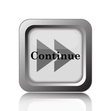 Continue icon. Internet button on white background.. Illustrazione stock