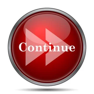 Continue icon. Internet button on white background.. Illustrazione stock