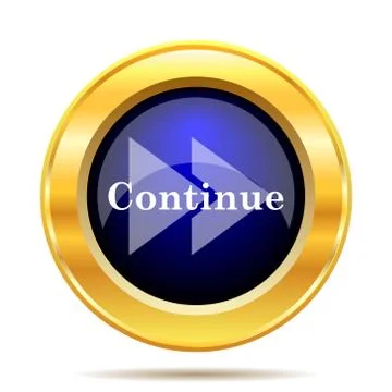Continue icon. Internet button on white background.. Stock Illustration