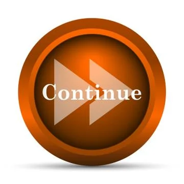 Continue icon. Internet button on white background.. 스톡 일러스트