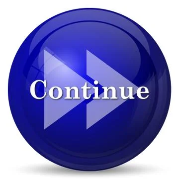 Continue icon. Internet button on white background.. 스톡 일러스트