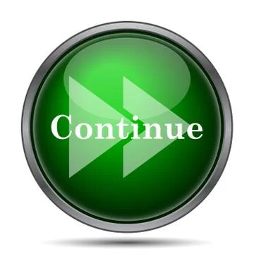 Continue icon. Internet button on white background.. 스톡 일러스트