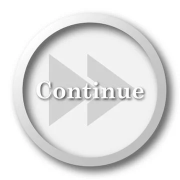 Continue icon. Internet button on white background.. Illustrazione stock