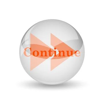 Continue icon. Internet button on white background.. Stock Illustration
