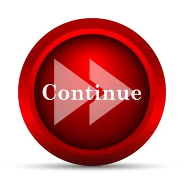 Continue icon. Internet button on white background.. Stock Illustration