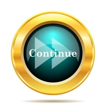 Continue icon. Internet button on white background.. 스톡 일러스트