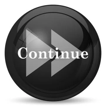 Continue icon. Internet button on white background.. 스톡 일러스트