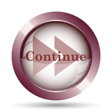 Continue icon. Internet button on white background.. 스톡 일러스트