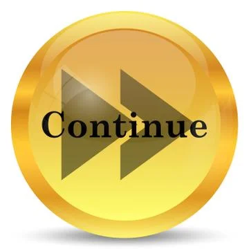 Continue icon. Internet button on white background.. 스톡 일러스트