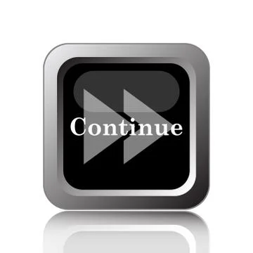 Continue icon. Internet button on white background.. Stock Illustration
