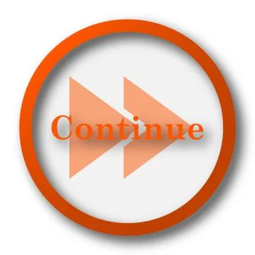 Continue icon. Internet button on white background.. Illustrazione stock