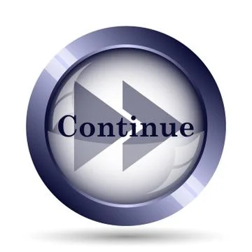 Continue icon. Internet button on white background.. Illustrazione stock