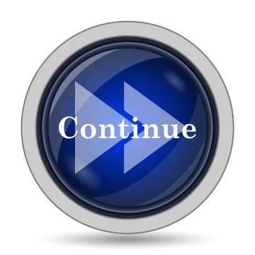 Continue icon. Internet button on white background.. Stock Illustration