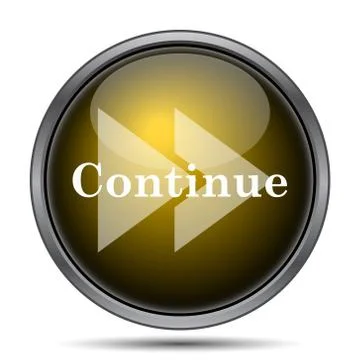Continue icon. Internet button on white background.. Stock Illustration
