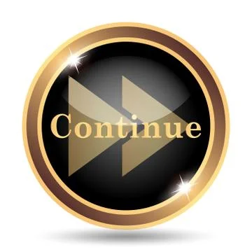 Continue icon. Internet button on white background.. Stock Illustration