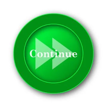 Continue icon. Internet button on white background.. Stock Illustration