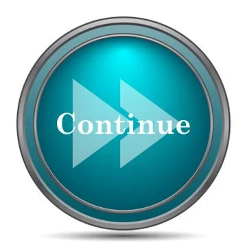 Continue icon. Internet button on white background.. Illustrazione stock