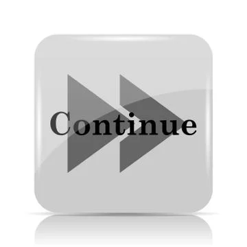 Continue icon. Internet button on white background.. Illustrazione stock