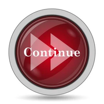 Continue icon. Internet button on white background.. Stock Illustration