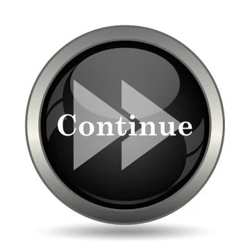 Continue icon. Internet button on white background. . Stock Illustration