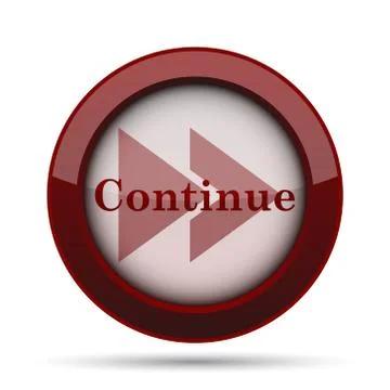 Continue icon. Internet button on white background. . 스톡 일러스트