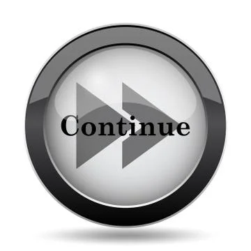 Continue icon. Internet button on white background.. 스톡 일러스트