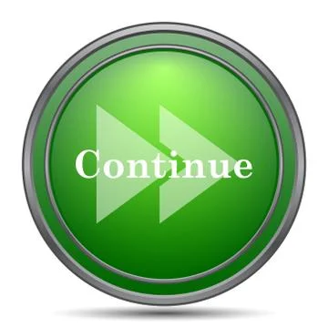 Continue icon. Internet button on white background.. Illustrazione stock