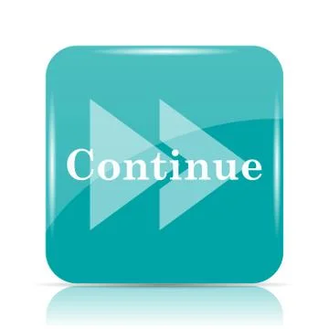 Continue icon. Internet button on white background.. 스톡 일러스트