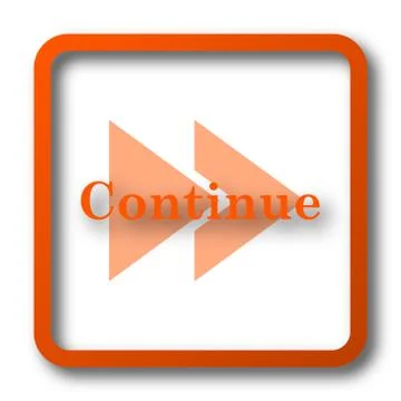 Continue icon. Internet button on white background.. 스톡 일러스트