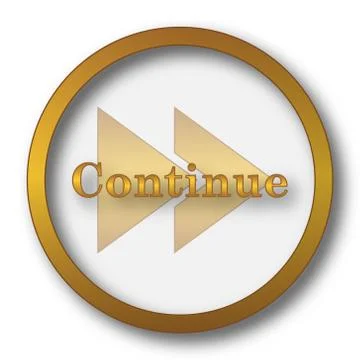 Continue icon. Internet button on white background.. 스톡 일러스트