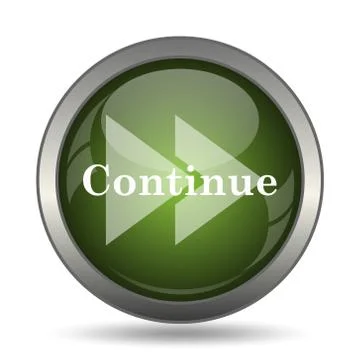 Continue icon. Internet button on white background. . Stock Illustration