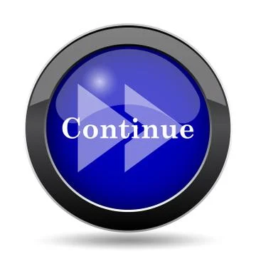 Continue icon. Internet button on white background.. Illustrazione stock