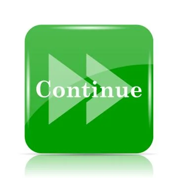 Continue icon. Internet button on white background.. Stock Illustration