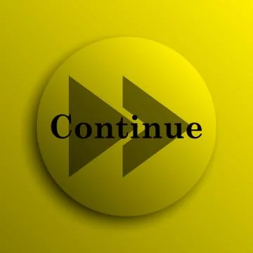 Continue icon. Yellow internet button.. Stock Illustration