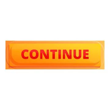 Continue interface button icon, cartoon style Stock Illustration
