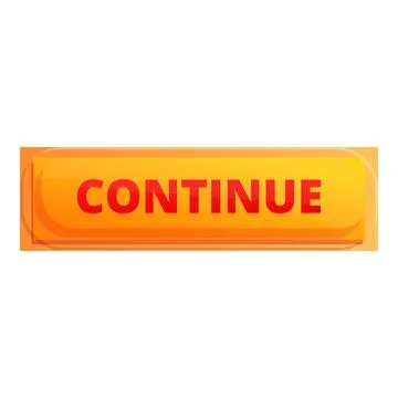 Continue interface button icon, cartoon style 스톡 일러스트