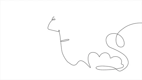 Continues Line Drawing Animation Stock Footage 252155875