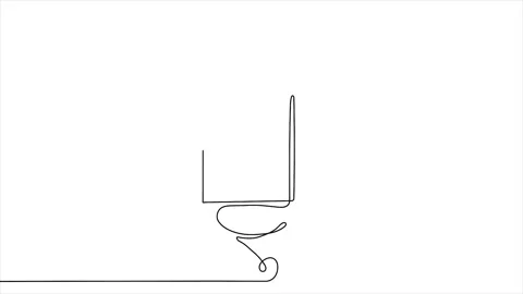 Continues Line Drawing Animation Stock Footage 252155895