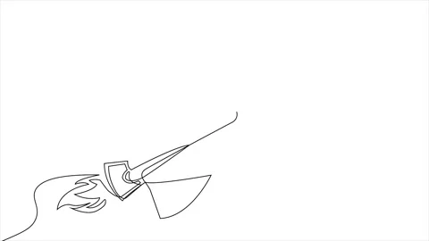 Continues Line Drawing Animation Stock Footage 252155975