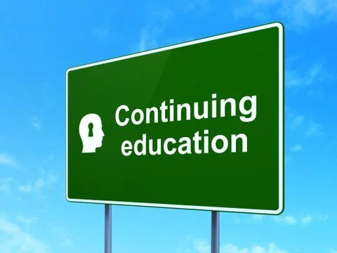 Continuing Education and Head With Keyhole Stock Illustration