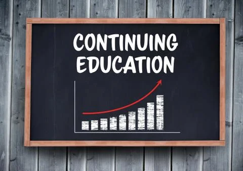 Continuing education on blackboard 스톡 사진