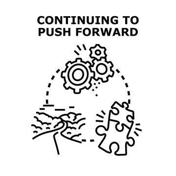 Continuing push forward for business solution progress Stock Illustration