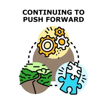 Continuing push forward for business solution progress Stock Illustration