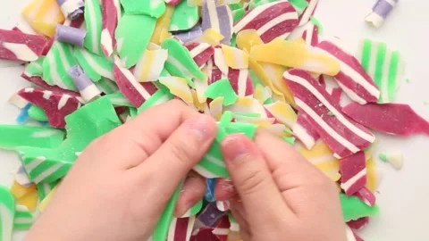 Continuing Striped Soap Crushing Video stock 314282342