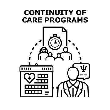 Continuity of care programs for integrated patient health management Stock Illustration
