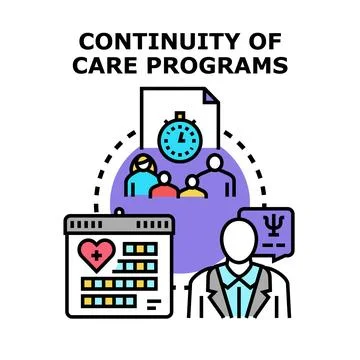 Continuity of care programs for integrated patient health management Stock Illustration
