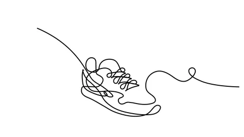 Continuity line One Shoe design ideas Stock Footage 143240990