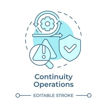 Continuity operations soft blue concept icon Stock Illustration